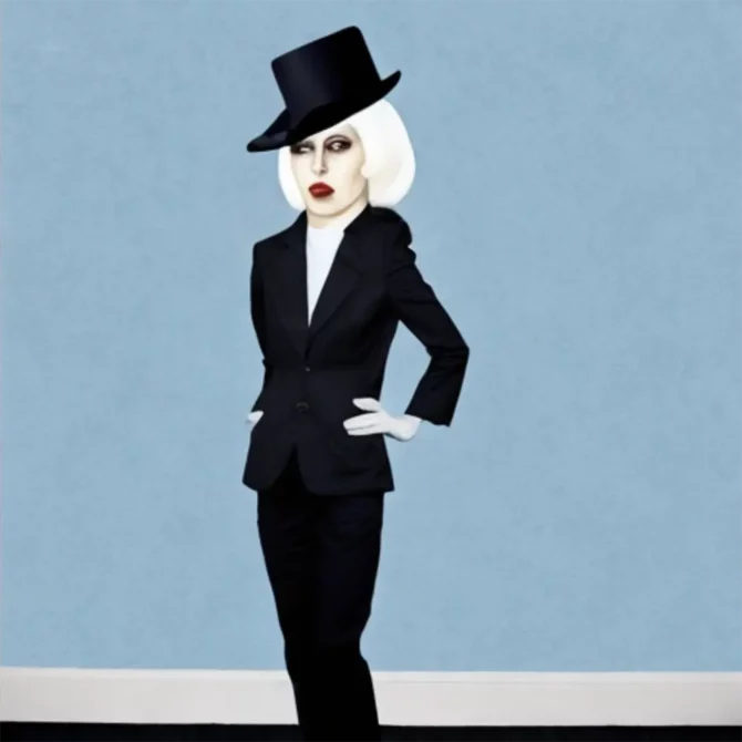Lady Gaga in the style of Rene Magritte     255